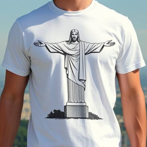 Camiseta com estampa do Cristo Redentor no Rio de Janeiro